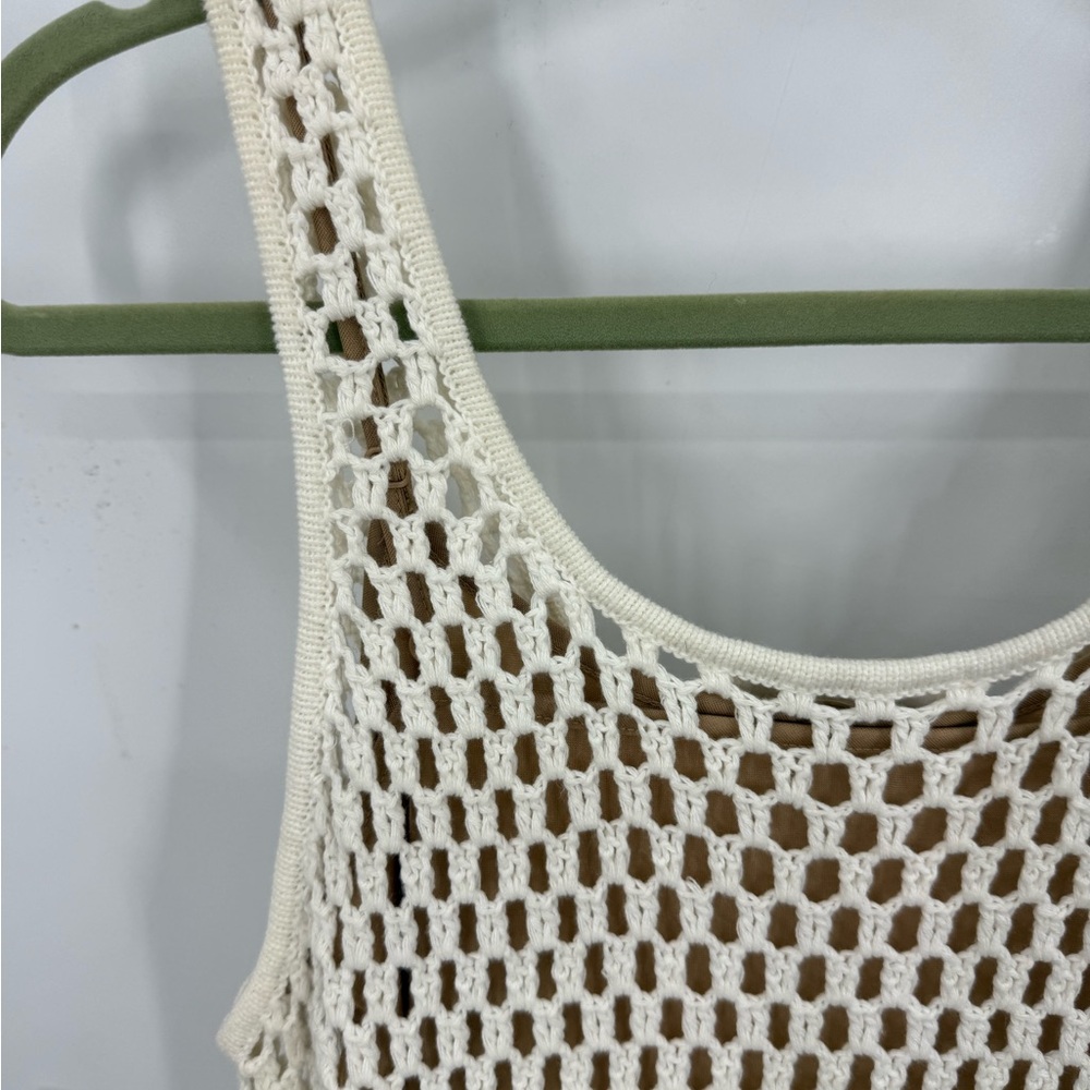 Michael Kors ivory crochet midi dress/bathing suit, cover-up M - Picture 4 of 11